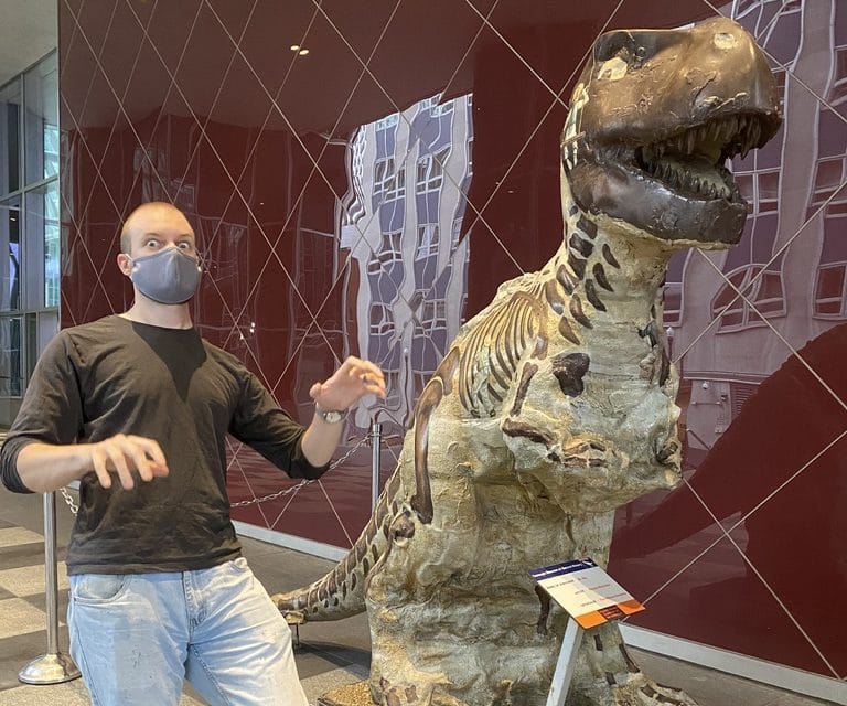 Aaron with Mr. Dig